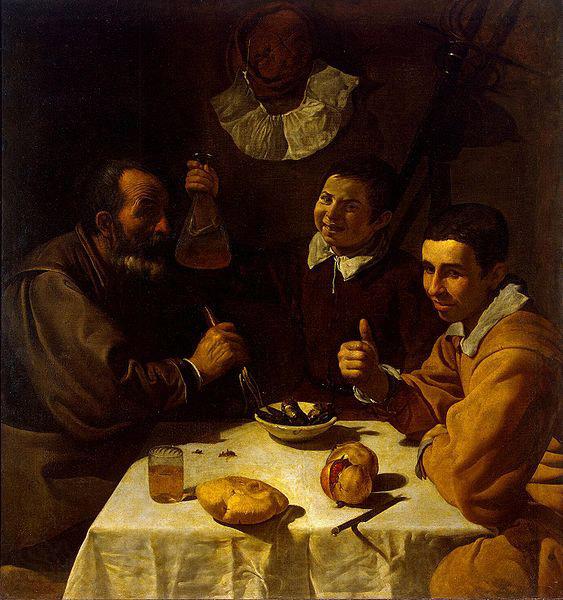 Diego Velazquez Drei Manner am Tisch